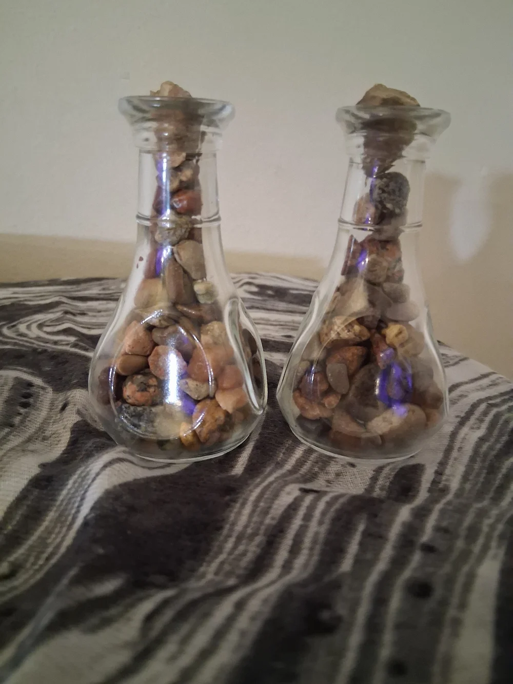 Clear Glass Pebble Vases — Brown Pebble Fill